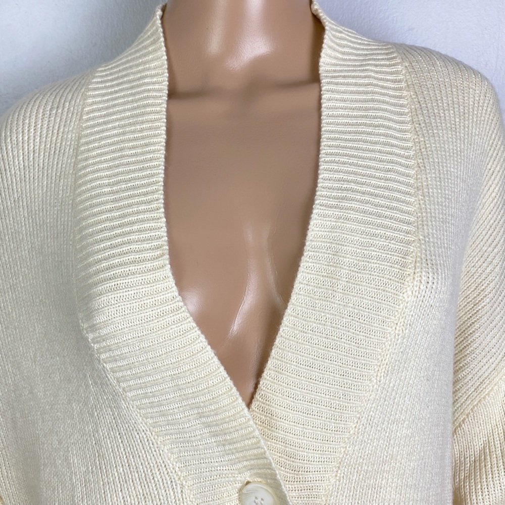 WEWOREWHAT BEIGE BUTTON FRONT OVERSIZED CARDIGAN - Picture 3 of 9
